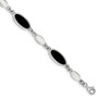 Sterling Silver Onyx & Mother of Pearl Bracelet