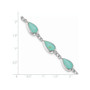 Sterling Silver Rhodium-plated Teardrop Synthetic Turquoise Bracelet
