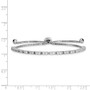 Sterling Silver Rhodium-plated April Birthstone CZ Adj Bracelet