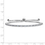 Sterling Silver Rhodium-plated June Birthstone Lavender CZ Adj Bracelet