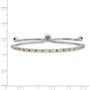 Sterling Silver Rhodium-plated November Birthstone Yellow CZ Adj Bracelet