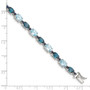 Sterling Silver Rhodium-plated Oval London Blue/Sky Blue Topaz Bracelet