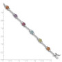 Sterling Silver Rhodium-plated Multi-gemstone Bracelet