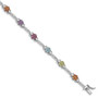 Sterling Silver Rhodium-plated Multi-gemstone Bracelet