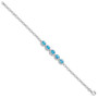 Sterling Silver Rhod-plat Blue Topaz Bracelet
