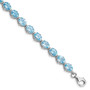 Sterling Silver Rhodium-plated Light Swiss Blue Topaz Bracelet