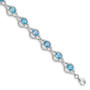 Sterling Silver Rhodium-plated Light Swiss Blue Topaz Bracelet