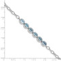 Sterling Silver Rhodium-plated Light Swiss Blue Topaz Bracelet