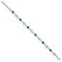 Sterling Silver Rhod-plat London and Light Swiss Blue Topaz Bracelet