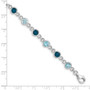 Sterling Silver Rhod-plat London and Light Swiss Blue Topaz Bracelet