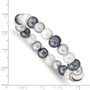 8-9mm FW Cultured White/Platinum/Black Pearl Stretch Bracelet