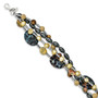 SS FW Cultured Pearl,MOP,Jasper,Glass,Hematite,w/1 ext 4-strand Bra