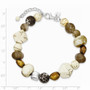 SS Brown FW Cultured Pearl, MOP, Agate, Magnesite and Quartz w/1 ext Br
