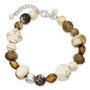 SS Brown FW Cultured Pearl, MOP, Agate, Magnesite and Quartz w/1 ext Br