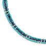 SS Iolite/Lapis Quartz/Recon. Turquoise 3-Strand w/1in ext. Bracelet