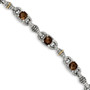 Sterling Silver w/14k Smoky Quartz Bracelet