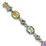 Sterling Silver w/14k Pink/Green/Lemon Quartz Bracelet