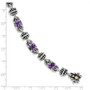 Sterling Silver w/14k Amethyst Antiqued Bracelet