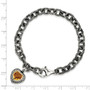 Sterling Silver w/14k Citrine Heart Bracelet