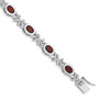 Sterling Silver Rhodium Plated Garnet Bracelet