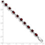 Sterling Silver Rhodium Plated Garnet Bracelet