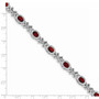 Sterling Silver Rhodium Plated Garnet Bracelet