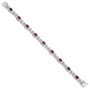 Sterling Silver Rhodium Plated Garnet Bracelet