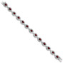 Sterling Silver Rhodium Plated Garnet Filigree Bracelet