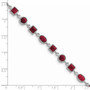 Sterling Silver Rhodium-plated Ruby Bracelet