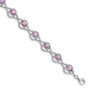 Sterling Silver Rhodium-plated Pink Quartz Bracelet