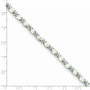 Sterling Silver Rhodium-plated Green Quartz & White Topaz Bracelet