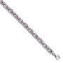 Sterling Silver Rhodium-plated Pink Quartz & White Topaz Bracelet