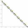 Sterling Silver Rhodium-plated Peridot White Topaz Bracelet