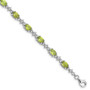 Sterling Silver Rhodium-plated Peridot White Topaz Bracelet