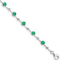 Sterling Silver Rhodium-plated Emerald and White Topaz Bracelet