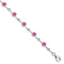 Sterling Silver Rhodium-plated Pink Tourmaline Bracelet