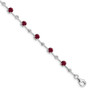 Sterling Silver Rhodium-plated Composite Ruby Bracelet