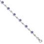 Sterling Silver Rhodium-plated Tanzanite & White Topaz Bracelet