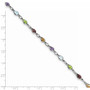 Sterling Silver Rhodium Plated Rainbow Gemstone Bracelet