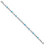 Sterling Silver Rhodium-plated Blue Topaz Figure 8 Bracelet