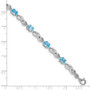 Sterling Silver Rhodium-plated Blue Topaz Figure 8 Bracelet