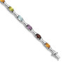 Sterling Silver Rhodium-plated & Multi Gemstone Bracelet