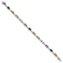 Sterling Silver Rhodium-plated & Multi Gemstone Bracelet