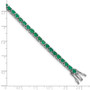 Sterling Silver Rhodium-plated Oval Emerald 7.5in Bracelet