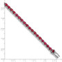 Sterling Silver Rhodium-plated Oval Ruby 7.5in Bracelet