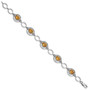 Sterling Silver Rhodium-plated Citrine Open Link Bracelet