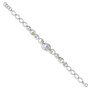 Sterling Silver Rhodium-plated w/Peridot, Blue Topaz &Amethyst Bracelet