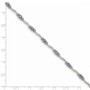 Stering Silver Polished Tanzanite 7.5 inch Bracelet