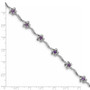 Sterling Silver Rhodium-plated Floral Amethyst Bracelet