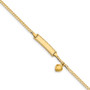 14k Baby ID Curb w/Heart Dangle Bracelet